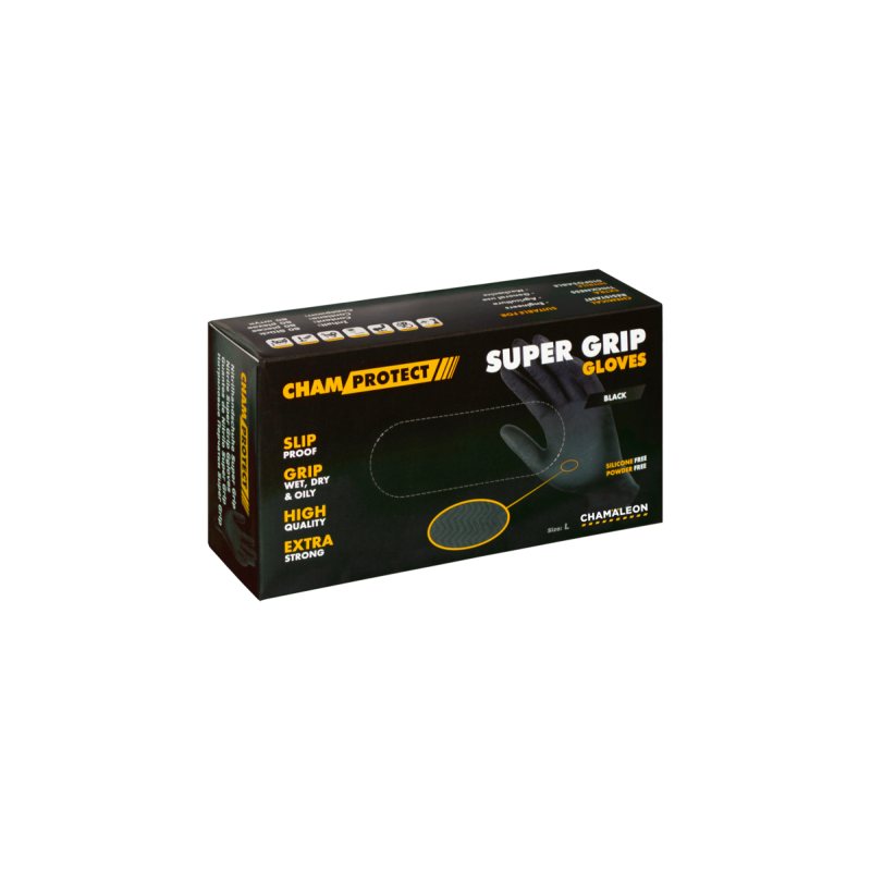 GUANTES DE NITRILO NEGROS SUPER AGARRE
