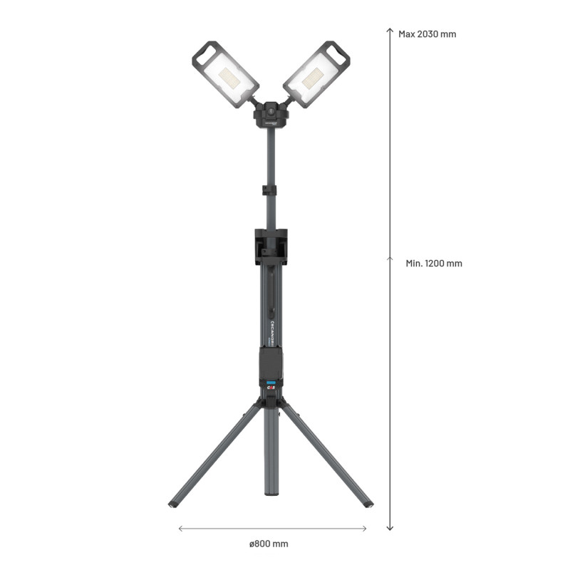 LAMPARA DOBLE CON TRÍPODE SCANGRIP TOWER 8 CONNECT